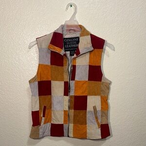 Navarre Leather Co Patchwork Suede Leather Vest Size Large